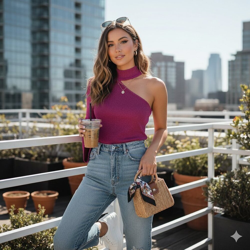 Keepsake Shimmer Knit Top Mulberry